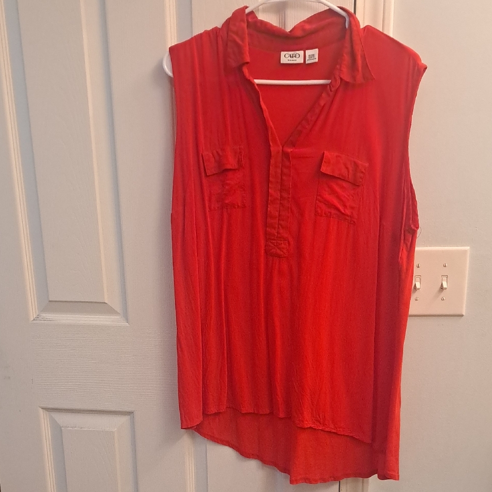 Cato'sVibrant Red Sleeveless Blouse